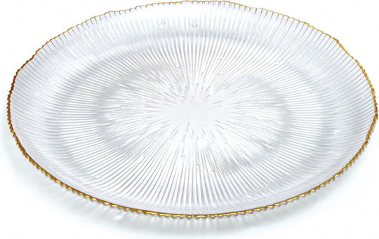 Round Glass Decorative Platter Transparent 32x32cm