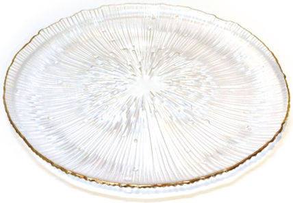 Round Glass Decorative Platter Transparent 21x21cm