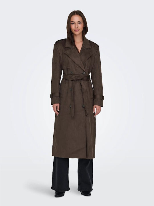 Only Women's Long Gabardine Brown