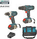 Bormann BCD9010 Set Schlagbohrschrauber & Schlagschrauber 18V mit 2 Batterien 2Ah und Hülle
