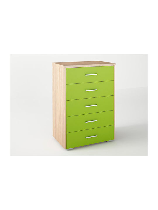 Kids Chest of Drawers with 5 Drawers 60x45x90cm