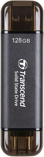Transcend 128GB USB 3.2 SSD Флашка с Интерфейс USB-A и USB-C Черен