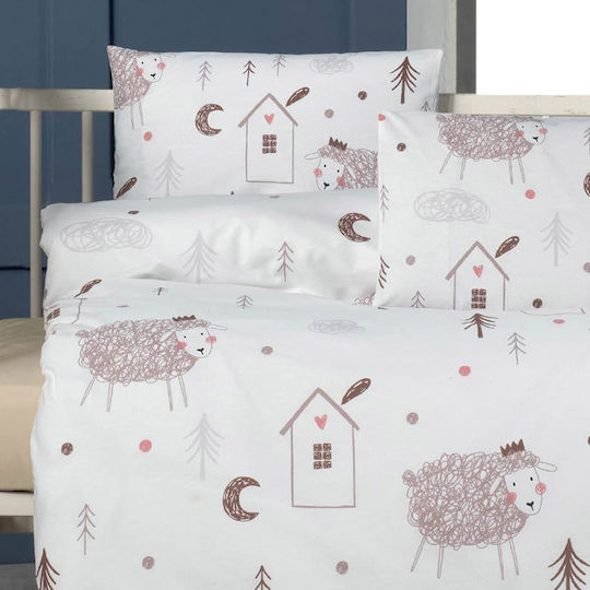 Beauty Home Комплект Бебешки Чаршафи За Количка Памучни Гнила ябълка Многоцветни 100x150бр 4бр