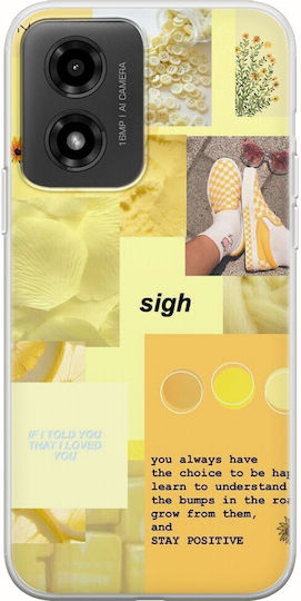 Aesthetic Yellow Motorola Moto G04 Flexible Tpu Διάφανη Σιλικόνη