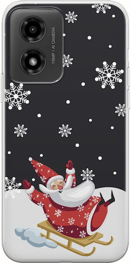 Щастлив Дядо Коледа Motorola Moto G04 Гъвкав TPU Прозрачен Силикон
