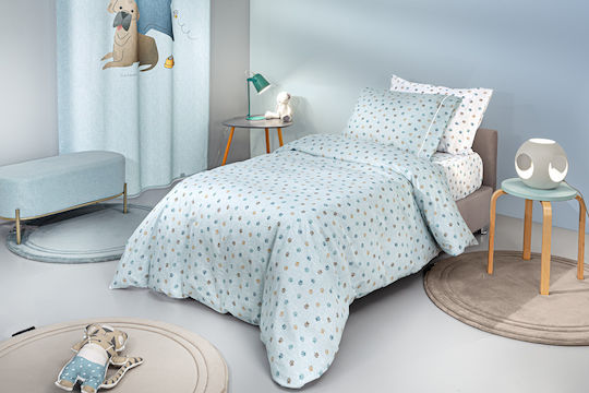 Guy Laroche Bettwäsche-Set Einzel Baumwolle Paw Ciel 165x250cm 3Stück