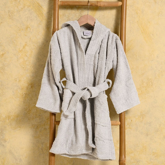 Melinen Kids Hooded Bathrobe Ecru Melinen Kids Hooded Bathrobe Ecru