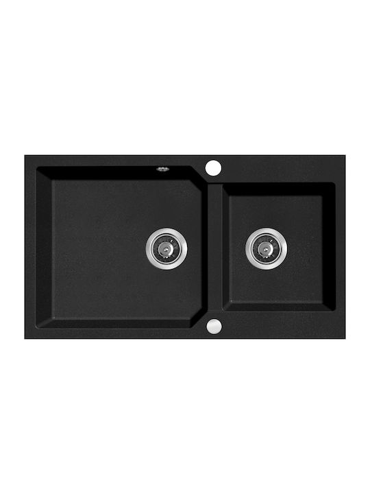 Laveo Drop-In Sink Synthetic Granite W86xD49.7cm Black