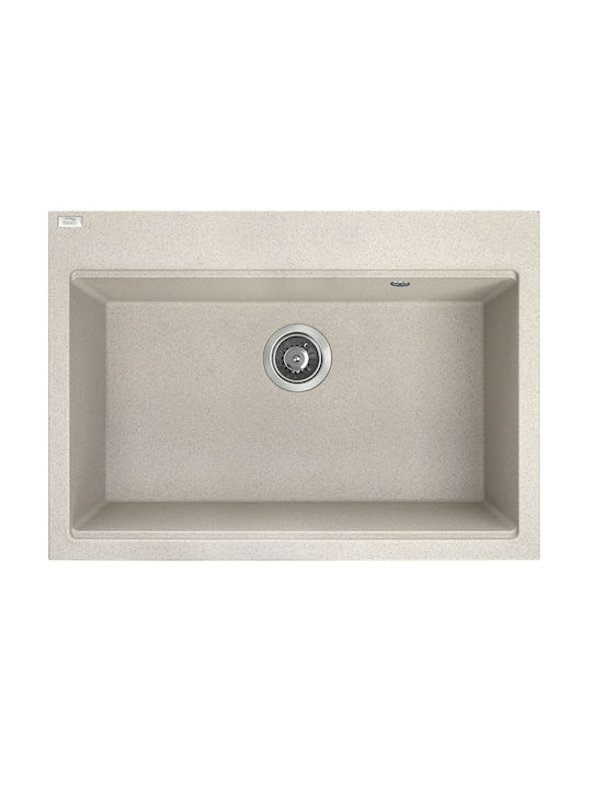 Laveo Drop-In Chiuvetă din Granit Sintetic L50xW70cm Bej