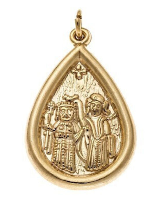 Senza Charm Talisman Constantine Tear from Gold Plated Silver