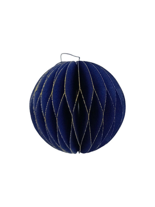 Hängendes Kugel Ornament Ornament Papier Blau 7.5cm