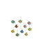 Ornament suspendat Pește Metalic Verde 8x9.5buc