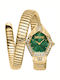 Just Cavalli Signature Snake Women's Watch with Gold Metal Bracelet