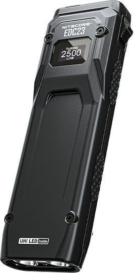 NiteCore Rechargeable Flashlight LED IP68 with Maximum Brightness 2500lm EDC23 UHI Black