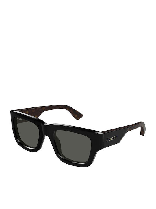 Gucci Unisex Γυαλιά Ηλίου με Μαύρο Κοκκάλινο Σκελετό και Γκρι Φακό GG1668s 001