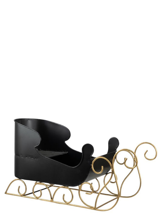 Zen Collection Christmas Metal Figure Sleigh Black Height 48cm