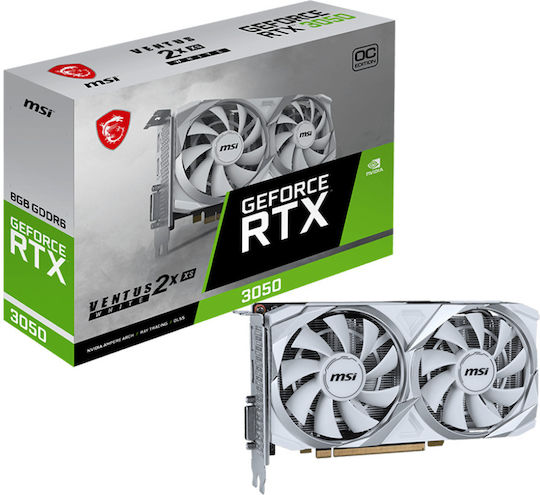 MSI GeForce RTX 3050 8GB GDDR6 Ventus 2X XS OC White Graphics Card