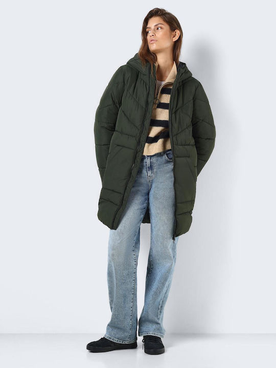 Noisy May Women's Long Puffer Jacket for Winter...
