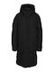 Women's Long Puffer Jacket for Winter Black