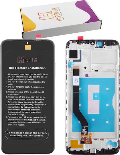 Hyper Fix Screen with Touch Mechanism and Frame for HUAWEI Y7 2019, Y7 PRIME 2019 (Black)