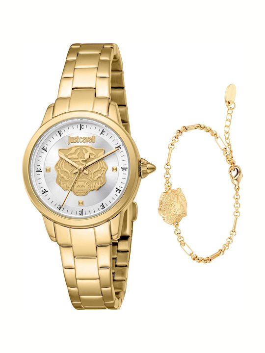 Just Cavalli Animalier Γυναικείο Ρολόι 30mm Μπα...