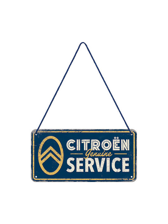 Nostalgic Art 3D Wall Decor Sign Citroen Genuine Service Handmade Made of Metal 20x10cm