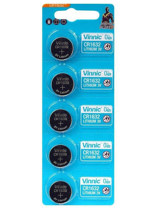 Vinnic Μπαταρίες Λιθίου Ρολογιών CR1632 3V 5τμχ