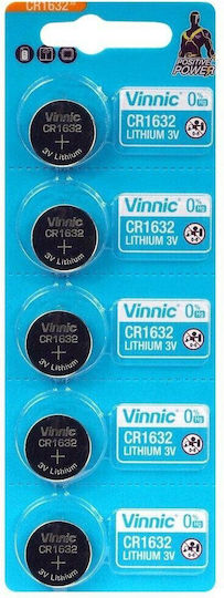 Vinnic Batterien Lithium für Uhren CR1632 3V 5Stück