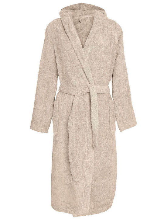 Madi Bathrobe with Hood Champagne, Beige