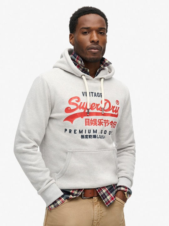 Superdry Duo Vintage Logo Суитшърт с Качулка Сив