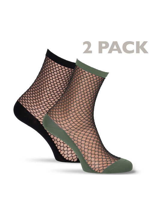 Tamaris Γυναικείες Κάλτσες Μαύρες/πρασινο 2Pack