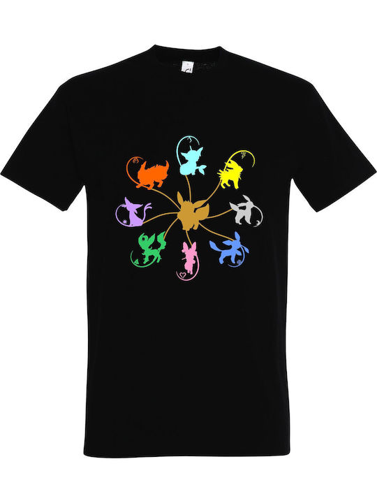 Παιδικό T-shirt Black Eevee Evolution Pokemon