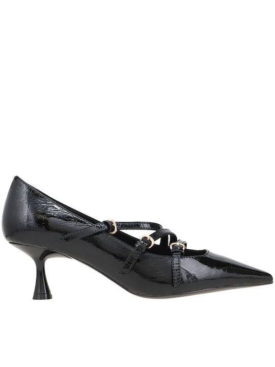 Favela Leather Black Heels