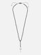 Chrysostomos Black Men's Cross from Steel with Chain
