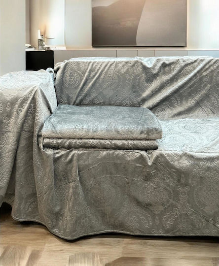 Linea Home Покривка За Четириместен Диван 180x320см Сива