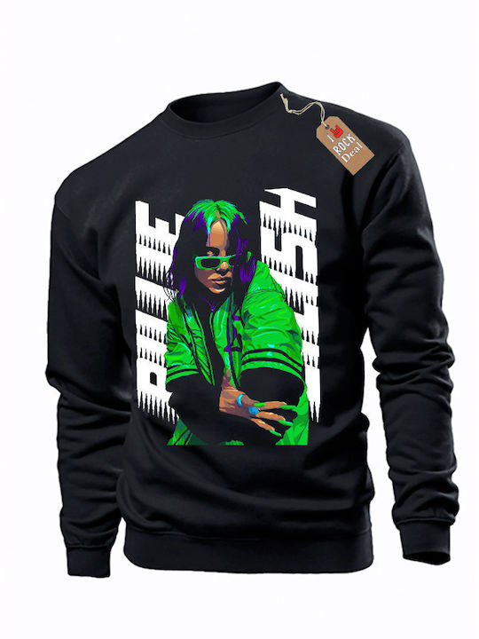 Rock Deal Billie Eilish Bedrucktes Sweatshirt Schwarz