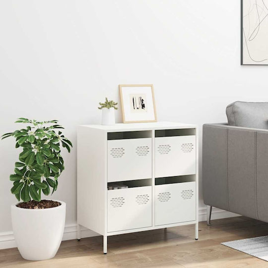 Μπουφές από Μέταλλο με Συρτάρια Λευκό 68x39x73.5cm