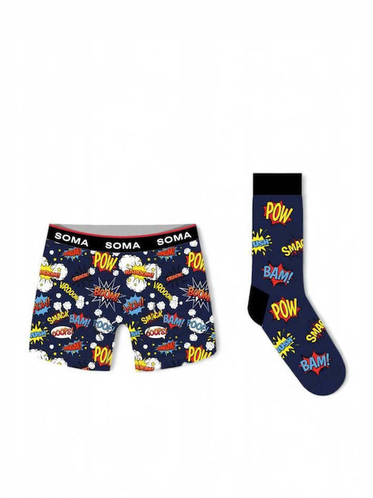Men's Boxer Purple with Patterns