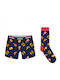 Men's Boxer Burger Blue with Patterns