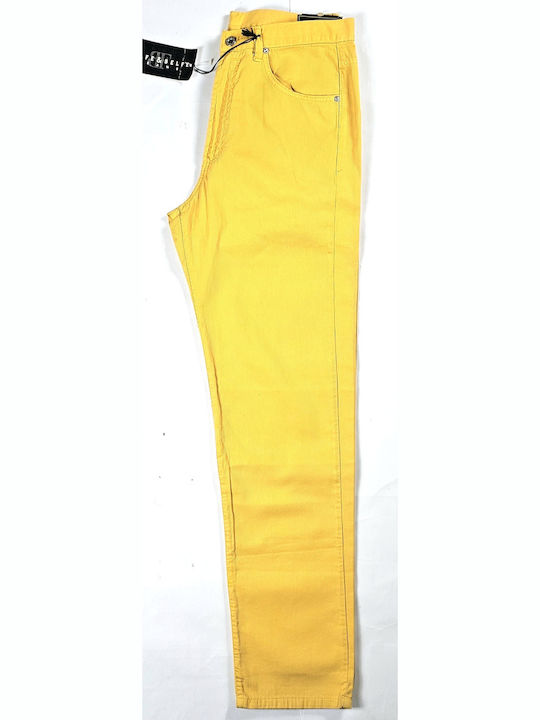 Uomo Men's Jeans Pants Yellow