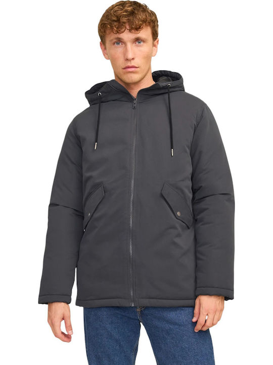 Jack & Jones Χειμωνιάτικο Μπουφάν Παρκά Asphalt...