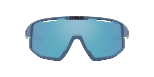 Bliz Cycling Glasses Fusion with Blue Frame & Mirror Lenses