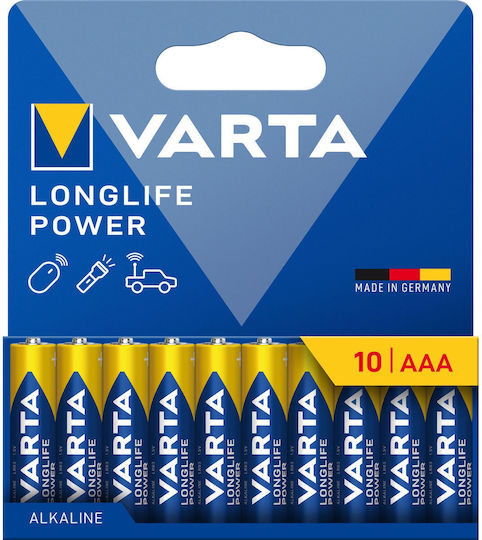 Varta Longlife Power Alkaline Batteries AAA 1.5V 10pcs