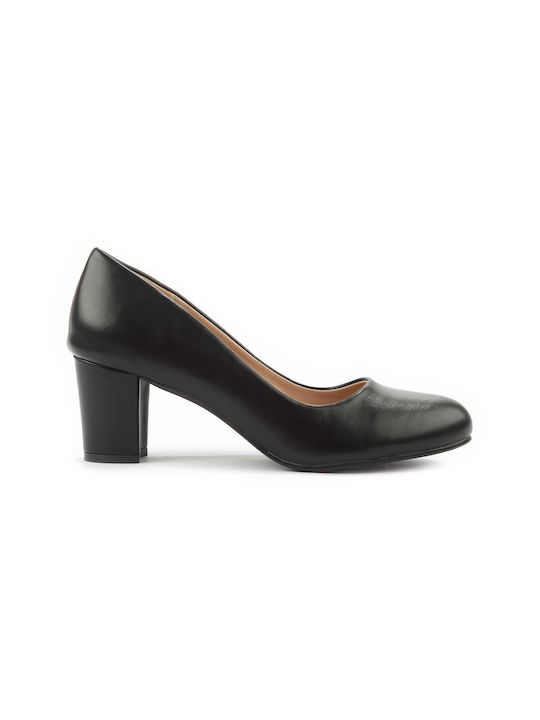 Fshoes Synthetic Leather Black Heels