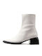 Vivian Leather Women's White Ankle Boots