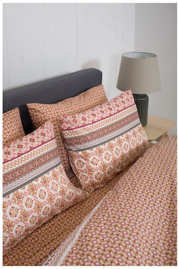 Viokarpet Bettwäsche-Set Überdoppel 240x260cm. 856 Lampeter Cayenne 4Stück