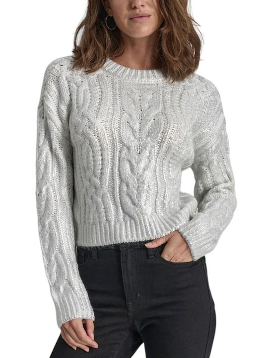 DKNY Women's Long Sleeve Sweater Ecru