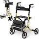 Gold Senioren-Rollator mit Sitz und Einkaufstasche, belastbar bis 136 kg