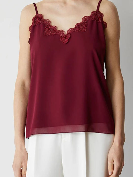 BSB Γυναικείο Lingerie Top με Δαντέλα Μπορντό