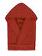 Homeline 5018 Bathrobe with Hood Red